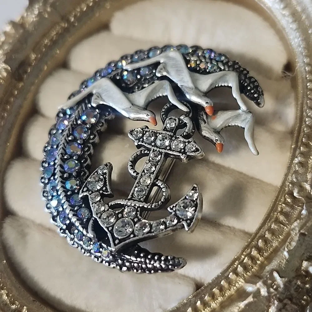 Kirks Folly Ship to Shore Nautical Brooch Pin ST Vintage Made in USA